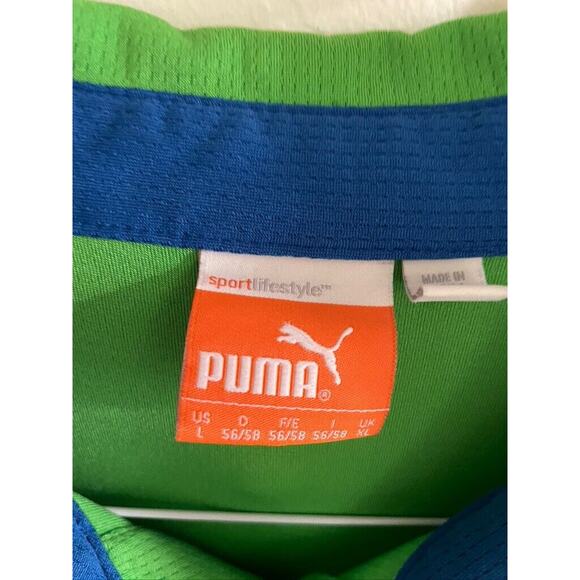 PUMA Polo Neon Green Golf Sports Lifestyle Short Sleeve Mens Large - Picture 3 of 9